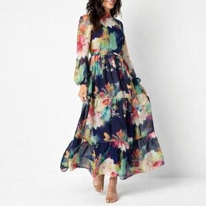 Floral Navy Maxi Dress